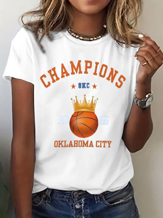 Women's Basketball Print V6 Crew Neck T-Shirt DDT NTL