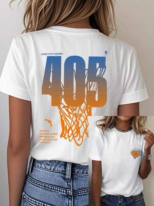 Women's Basketball Print V7 Crew Neck T-Shirt DDT NTL