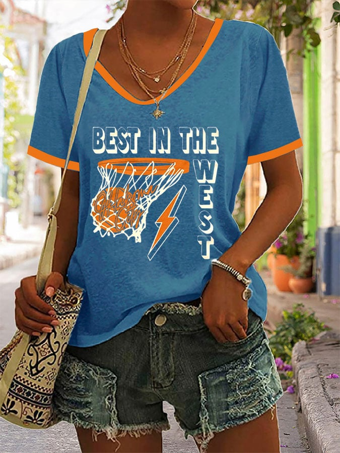 Women's Casual Vintage Basketball T-Shirt DDT NTL