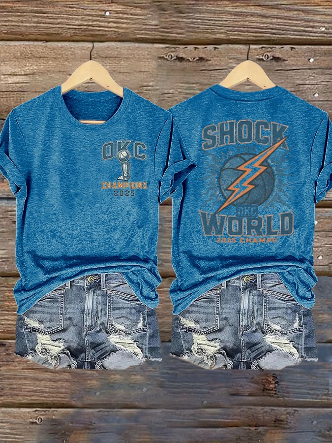 Women's Oklahoma City 2025 World Champion Printed V2 Short-Sleeved T-Shirt DDT NTL