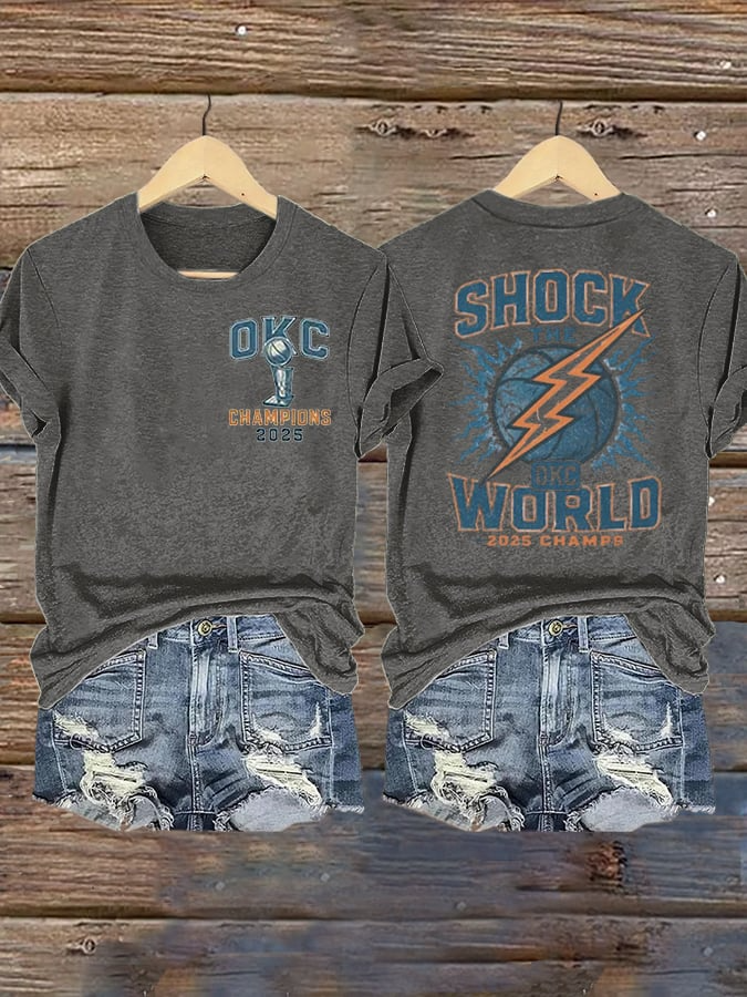Women's Oklahoma City 2025 World Champion Printed V2 Short-Sleeved T-Shirt DDT NTL