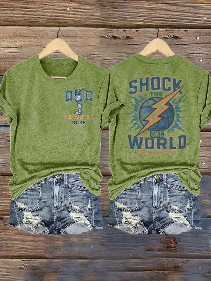 Women's Oklahoma City 2025 World Champion Printed V2 Short-Sleeved T-Shirt DDT NTL