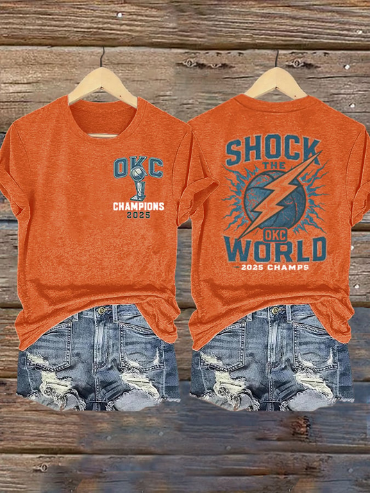 Women's Oklahoma City 2025 World Champion Printed V2 Short-Sleeved T-Shirt DDT NTL