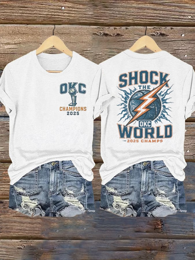 Women's Oklahoma City 2025 World Champion Printed V2 Short-Sleeved T-Shirt DDT NTL