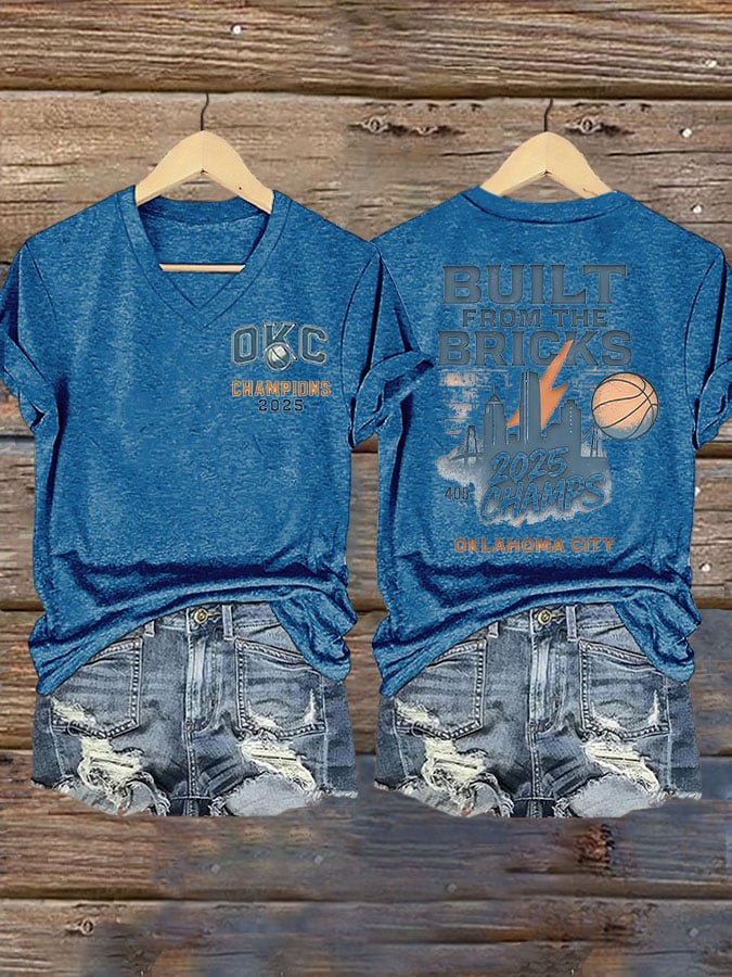 Women's Oklahoma City Pretty 2025 Champion Printed Short-Sleeved T-Shirt DDT NTL