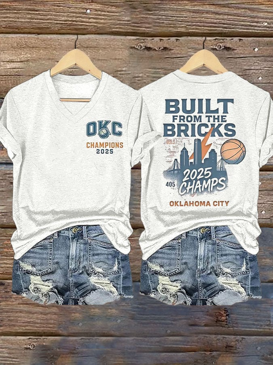 Women's Oklahoma City Pretty 2025 Champion Printed Short-Sleeved T-Shirt DDT NTL