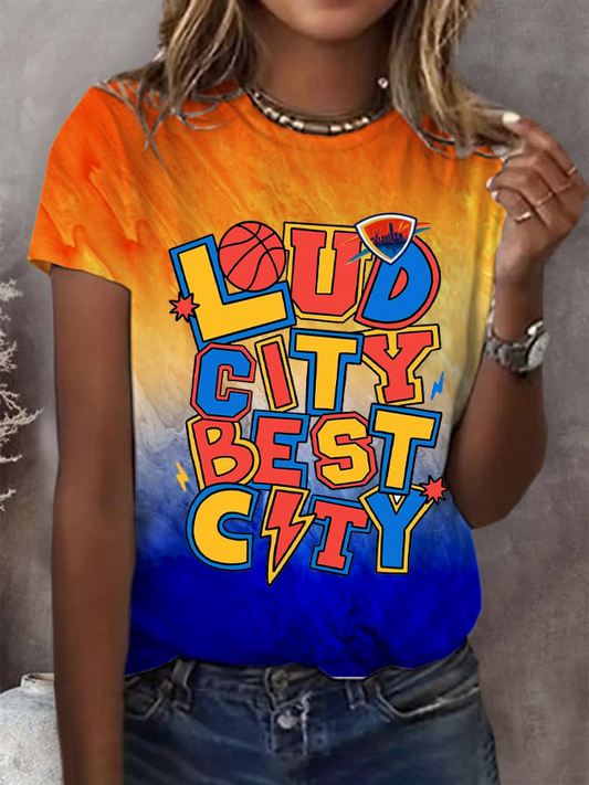 Women's Retro Basketball 2025 Print T-Shirt DDT NTL