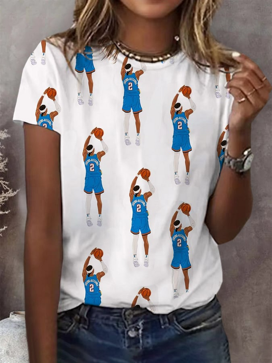 Women's Retro Basketball 2025 Print V2 T-Shirt DDT NTL