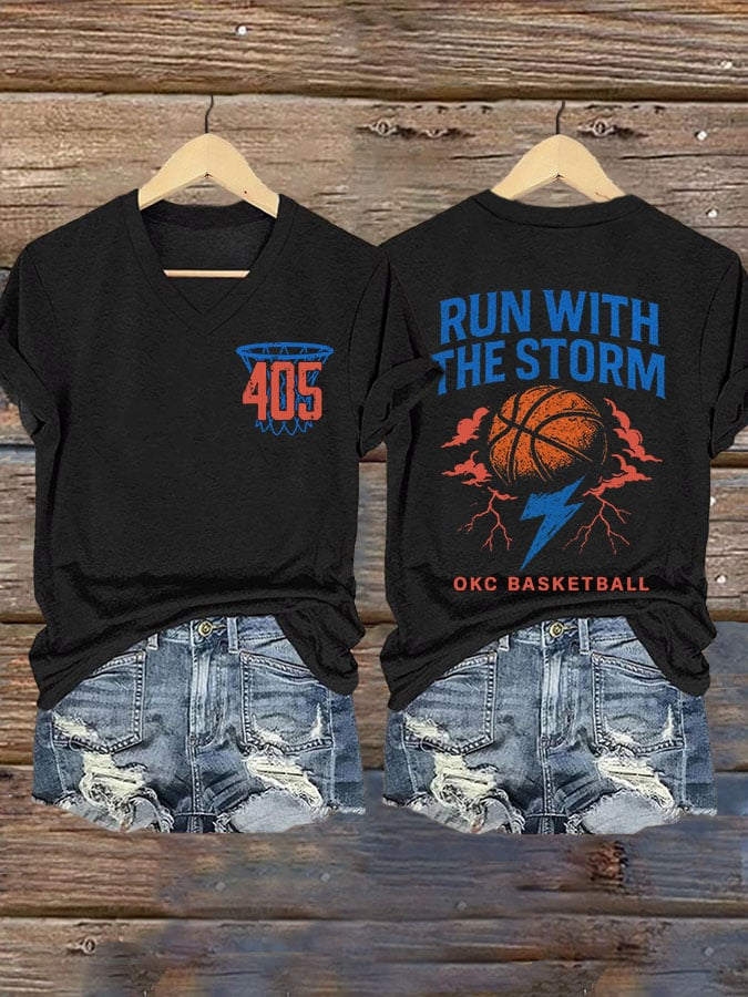 Women's Run With The Storm Print T-shirt DDT NTL