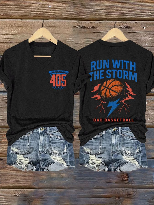 Women's Run With The Storm Print T-shirt DDT NTL
