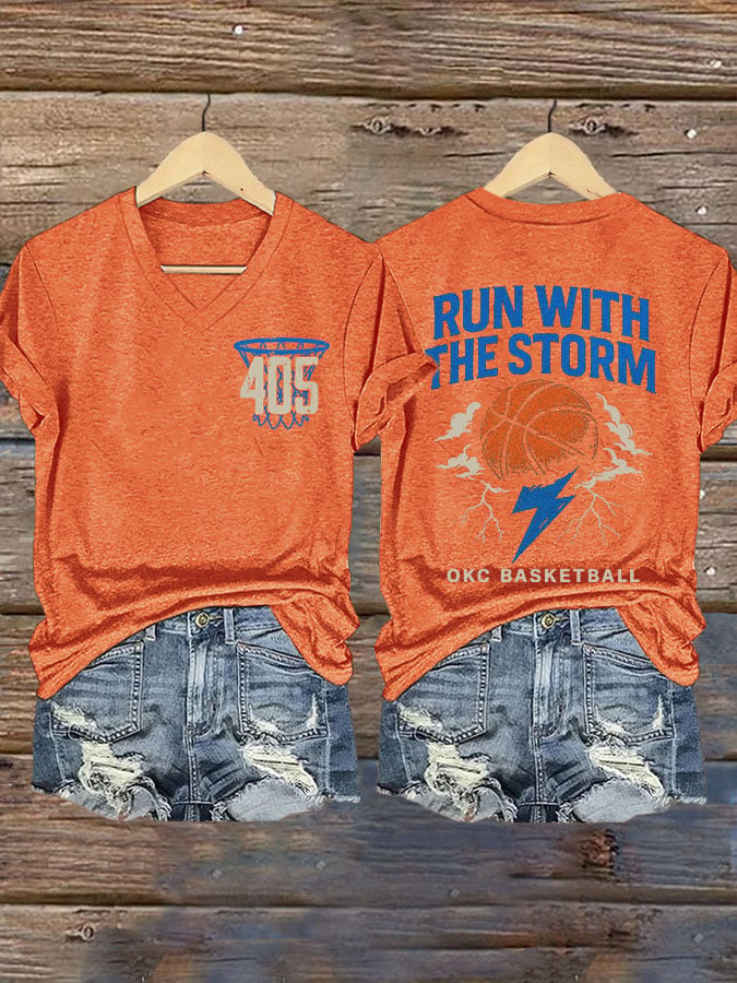 Women's Run With The Storm Print T-shirt DDT NTL